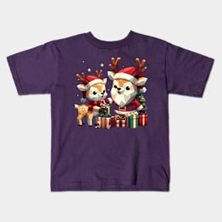 Christmas Cute Reindeer Kids T-Shirt